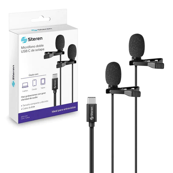 MICROFONOS STEREN DE SOLAPA PARA CELULAR USB-C MOV-031