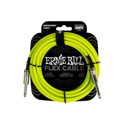 CABLE PARA INSTRUMENTO ERNIE BALL FLEX P06419 6.10M. VERDE