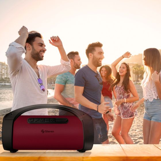 BOCINA BT BOOMBOX TWS STEREN BOOM-130RO ROJO