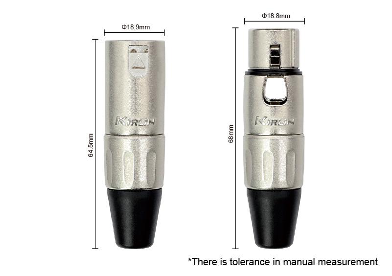 CABLE CORTO XLR HEMBRA A XLR MACHO KIRLIN Y-301-1M/BK