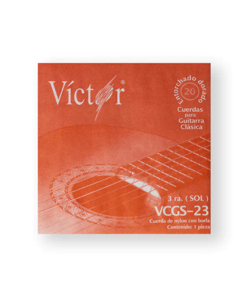 CUERDA NYLON CLASICA VICTOR #3 NEGRA VCGS-23-CN3