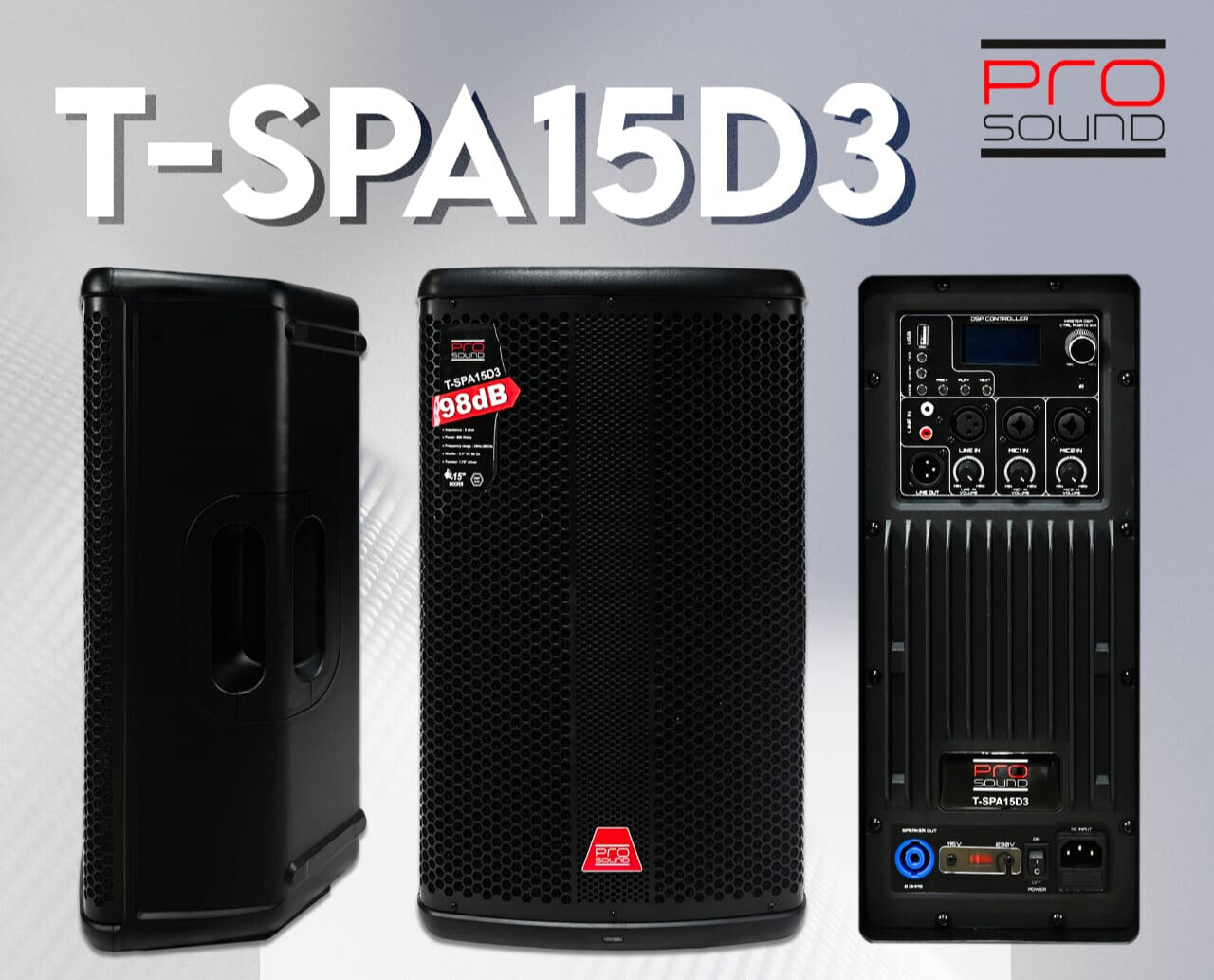 Bocina Activa PRO SOUND T-SPA15D3 15" 800W DSP
