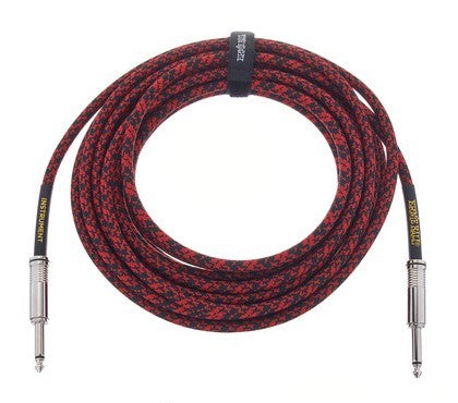 CABLE PARA INSTRUMENTO ERNIE BALL P06062 7.62M. BORDADO BK-RED