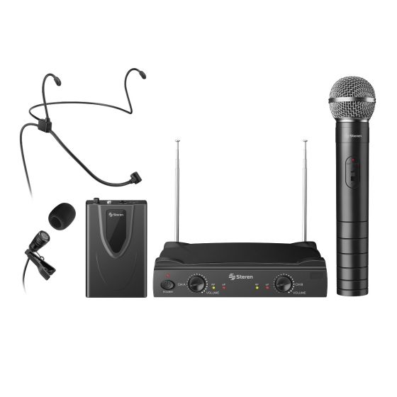 MICROFONOS STEREN INALAMBRICOS VHF, DE MANO, SOLAPA WR-057