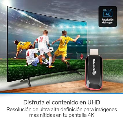 Adaptador 4K Wi-Fi Espejo de Celular a TV, resolución 4K, Compatible con iOS y Android Steren INTV-070