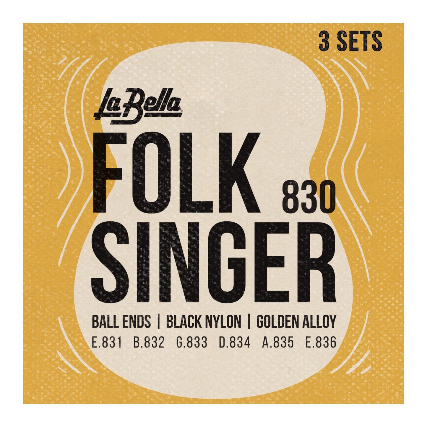 CUERDA JUEGO GUITARRA CLASICA NYLON LA BELLA FOLK SINGER LB-830