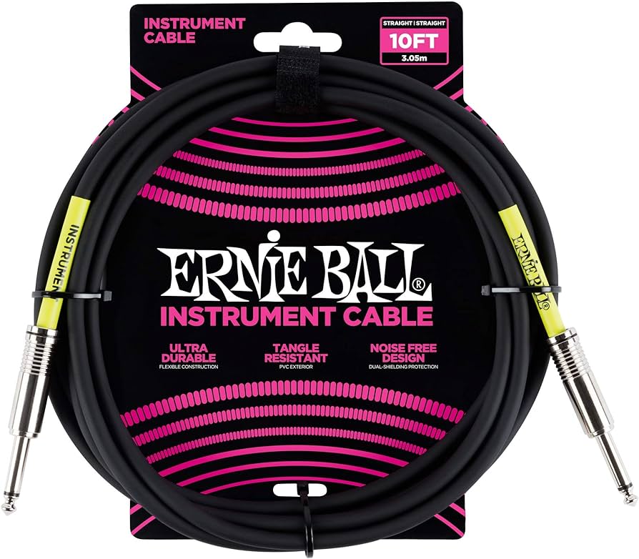 CABLE PARA INSTRUMENTO ERNIE BALL P06048 3.05M. BK