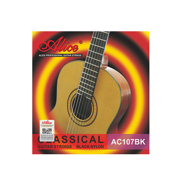 CUERDA JUEGO GUITARRA CLASICA NYLON NEGRAS AC107BK