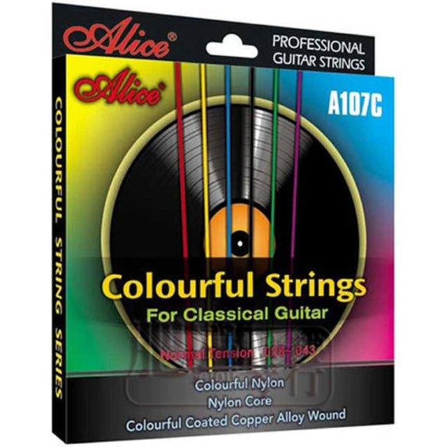 CUERDA JUEGO GUITARRA CLASICA NYLON MULTICOLOR A-107-C