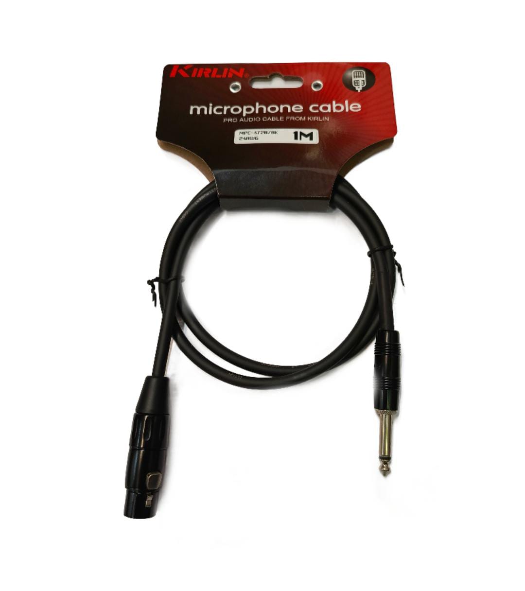 CABLE CORTO XLR HEMBRA A PLUG 1/4 MONO KIRLIN MPC-472B/BK-1M