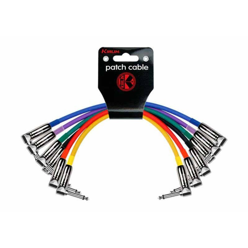 CABLE CORTO PLUG 1/4 A 1/4 MONO EN L KIRLIN COLORES IP6-243PN-0.3M-BK