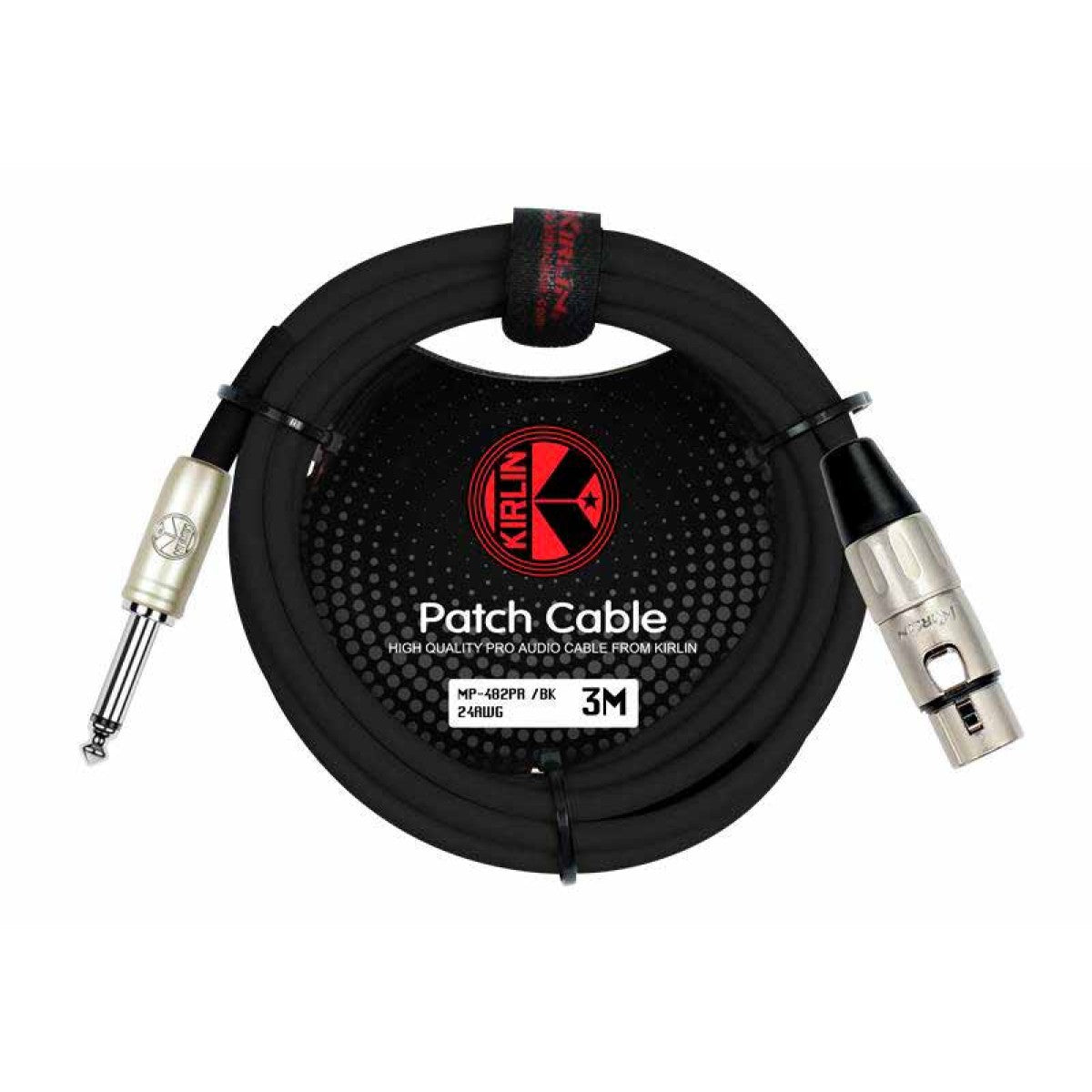 CABLE PARA MICROFONO 1/4 A XLR HEMBRA KIRLIN MP-482PR-3M-BK