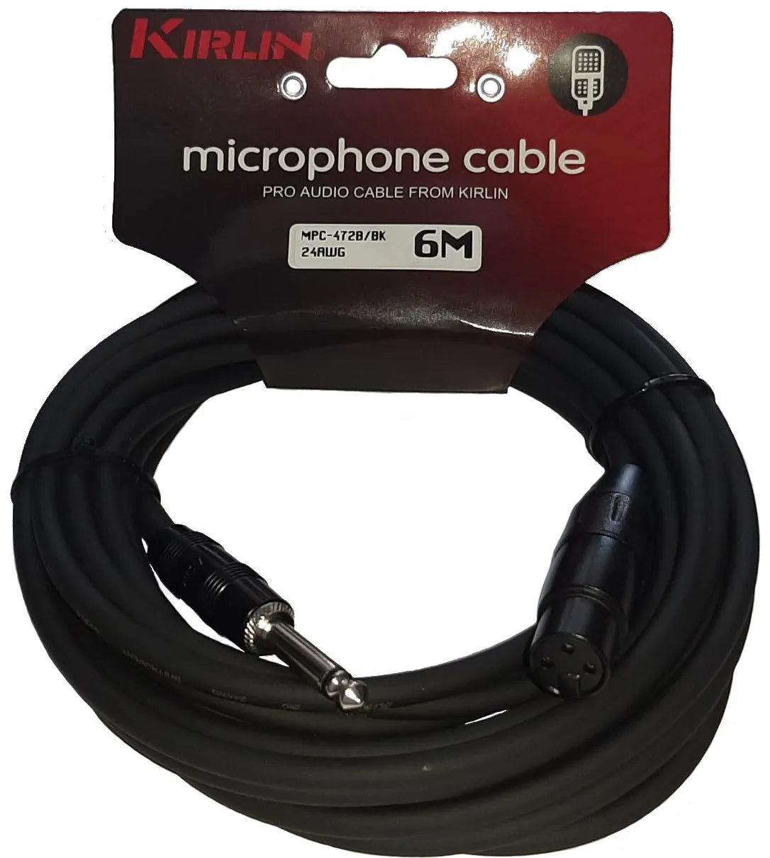 CABLE PARA MICROFONO 1/4 A XLR HEMBRA KIRLIN MPC-472B/BK-6M