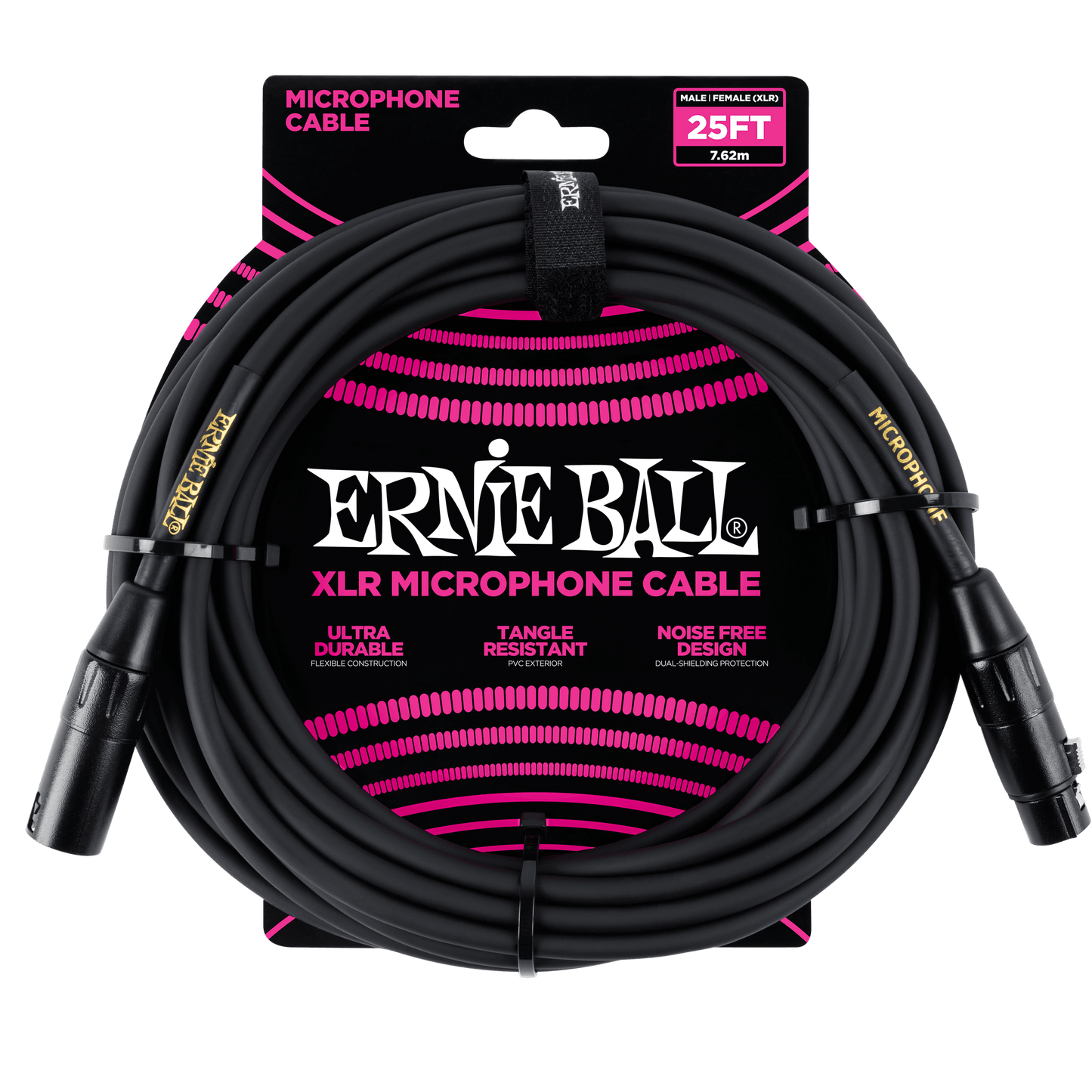 CABLE PARA MICROFONO XLR A XLR ERNIE BALL P06073 7.62M. BK