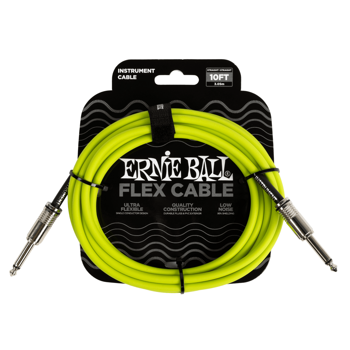 CABLE PARA INSTRUMENTO FLEX ERNIE BALL P06414 3.05M. VERDE