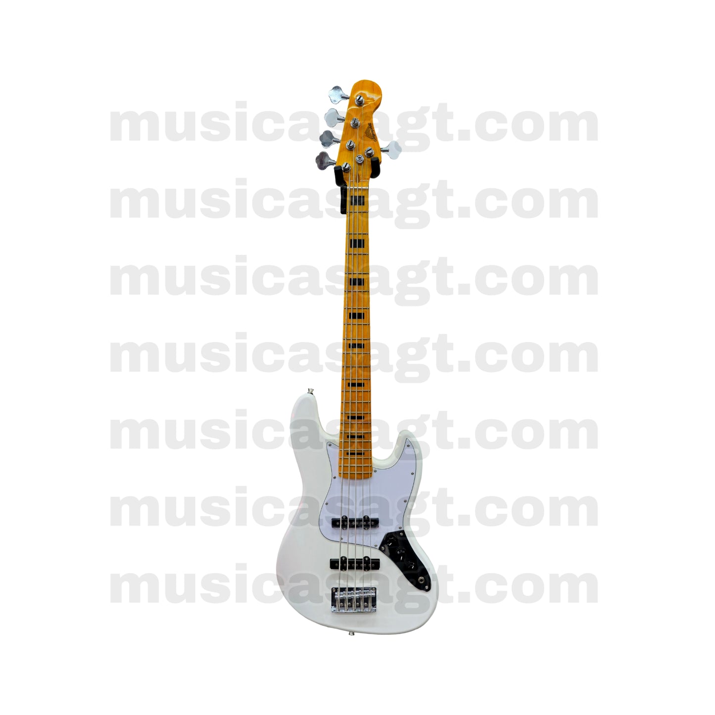 Bajo eléctrico Memphis estilo JB SB M5JBP-WH de 5 cuerdas
