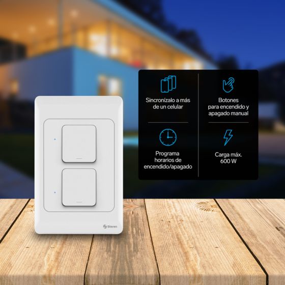 APAGADOR DOBLE WIFI STEREN SHOME-116