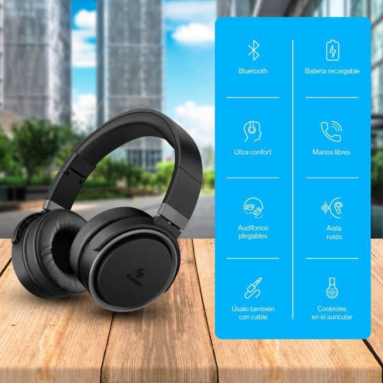 Audífonos Bluetooth* con batería de hasta 30 h Steren AUD-7660