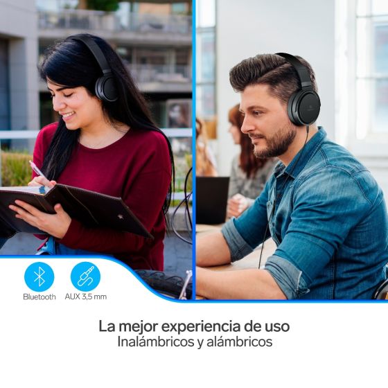 Audífonos Bluetooth* con batería de hasta 30 h Steren AUD-7660
