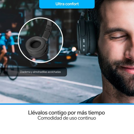 Audífonos Bluetooth* con batería de hasta 30 h Steren AUD-7660