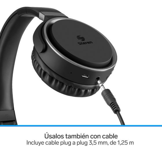Audífonos Bluetooth* con batería de hasta 30 h Steren AUD-7660