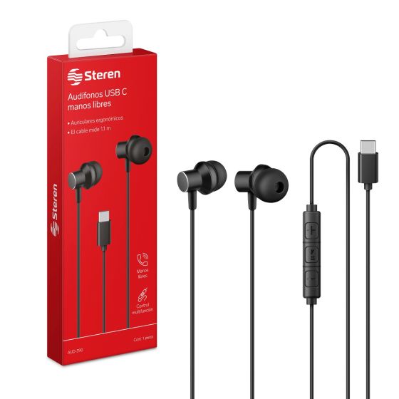 AUDIFONOS STEREN USB C MANOS LIBRES AUD-390