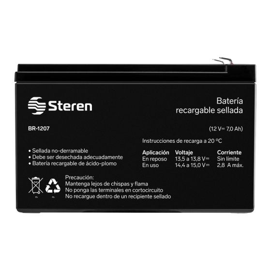 BATERIA SELLADA ACIDO-PLOMO STEREN 12 Vcc 7Ah BR-1207