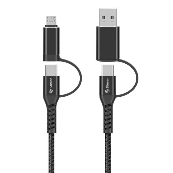 CABLE 4 EN 1 STEREN USB / USB C / MICRO USB USB-4711