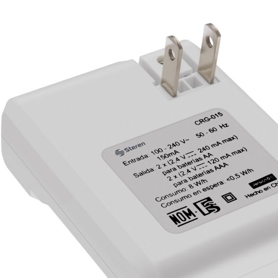 CARGADOR PARA BATERIAS STEREN INC/2 PARES AA CRG-015