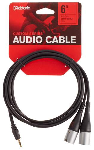 CABLE PLUG 3.5MM A 2 XLR MACHO LR DADDARIO PW-MPXLR-06