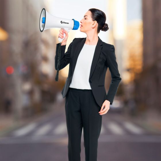 MEGAFONO STEREN CON GRABADOR Y BAT. RECARGABLE MG-255