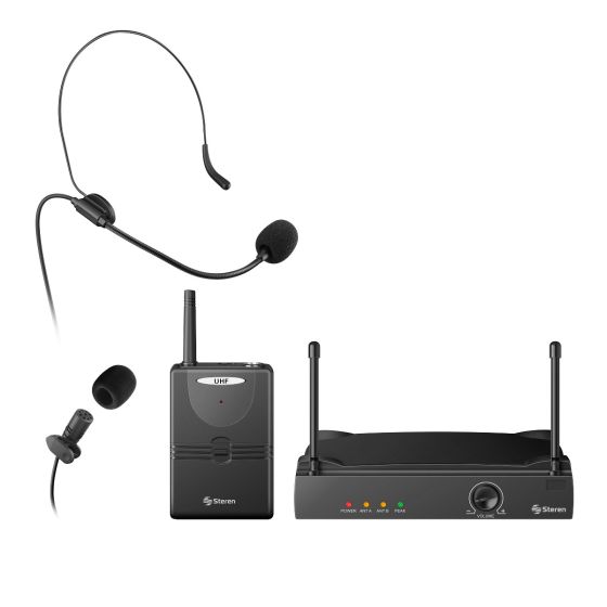 MICROFONOS STEREN INALAMBRICOS DE DIADEMA Y SOLAPA WR-804UHF