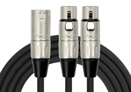 CABLE CORTO XLR HEMBRA A XLR MACHO KIRLIN Y-301-1M/BK