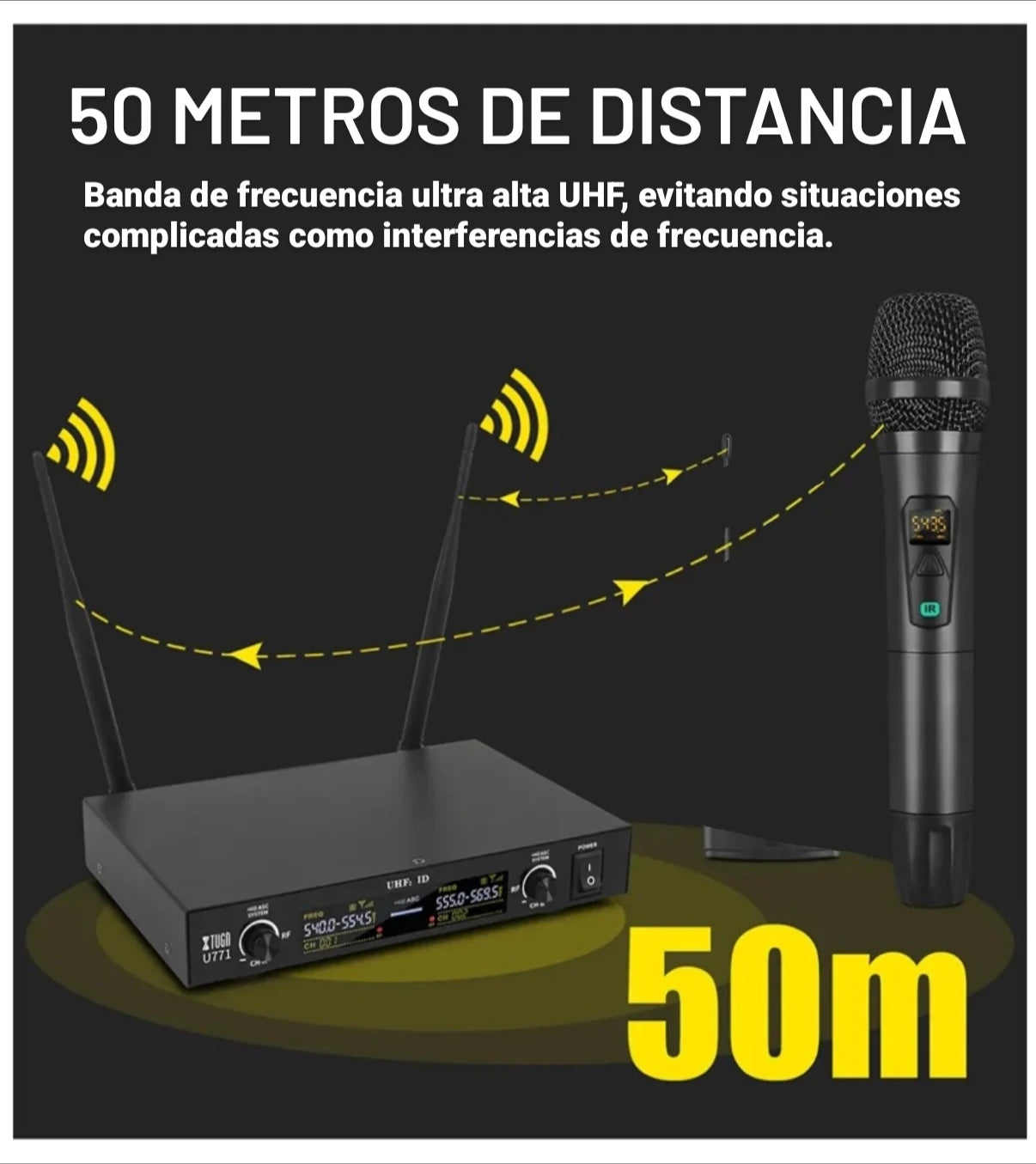 MICROFONOS EMK INALAMBRICOS UHF PAR U771