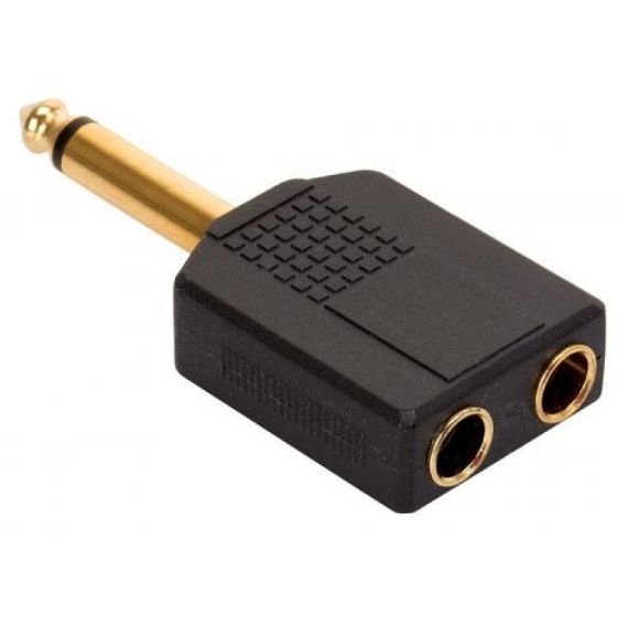 Adaptador elite de plug 1/4 mm a 2 jack 1/4 mm, monoaural Steren 252-180