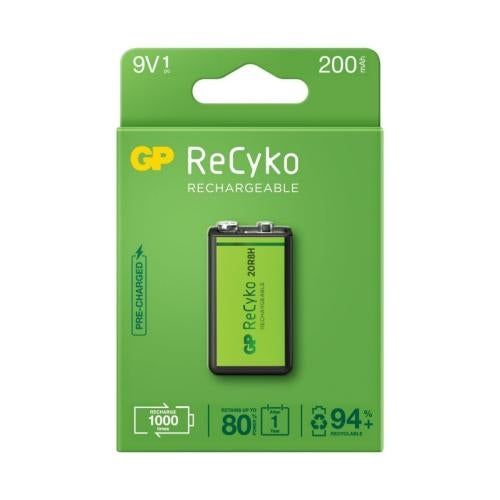 BATERIA 9V RECARGABLE GP RECYKO 20R8H