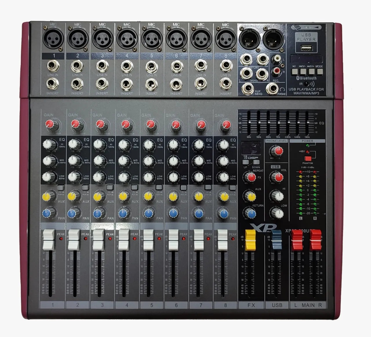 CONSOLA XP AUDIO ACTIVA 08 CANALES XPA8-600USB – Musicasa