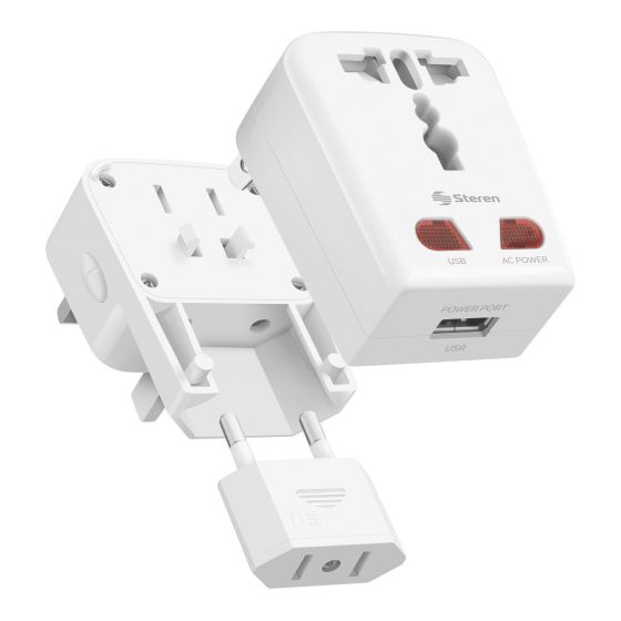 Adaptador universal de contactos para viaje con cargador USB 905-138