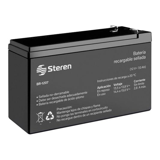 BATERIA SELLADA ACIDO-PLOMO STEREN 12 Vcc 7Ah BR-1207