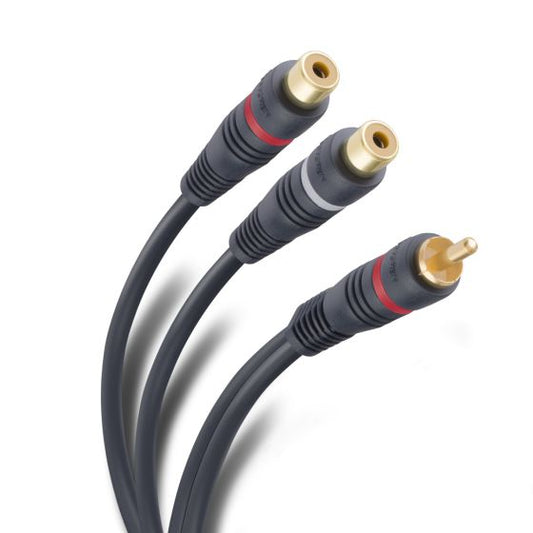 CABLE CORTO PLUG RCA A 2 JACK RCA STEREN 254-010