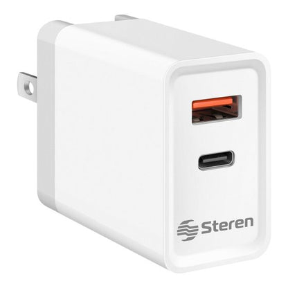 CARGADOR STEREN USB A Y C CON PD Y QC ELI-760