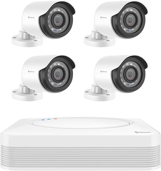 Sistema de seguridad CCTV con DVR pentahíbrido de 4 canales, 4 cámaras, disco duro y monitoreo por Internet Steren CCTV-844/HDD