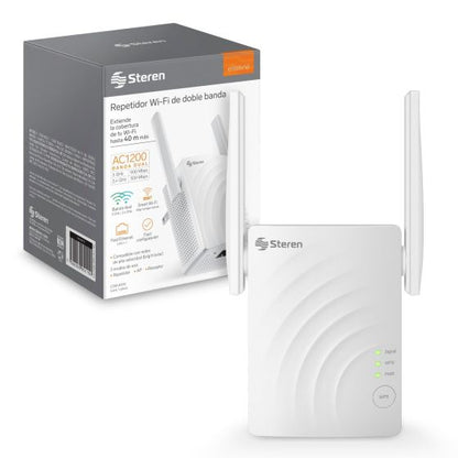 REPETIDOR STEREN DE WIFI DOBLE BANDA 40 MTS. COM-8300