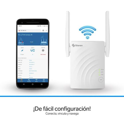 REPETIDOR STEREN DE WIFI DOBLE BANDA 40 MTS. COM-8300