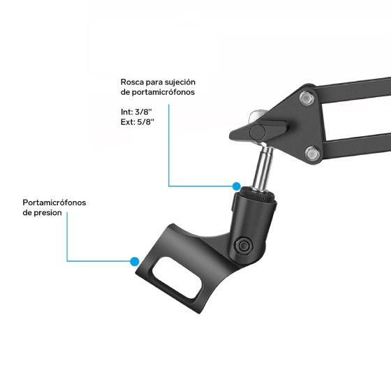 Soporte para micrófono con brazo articulado Steren MS-520